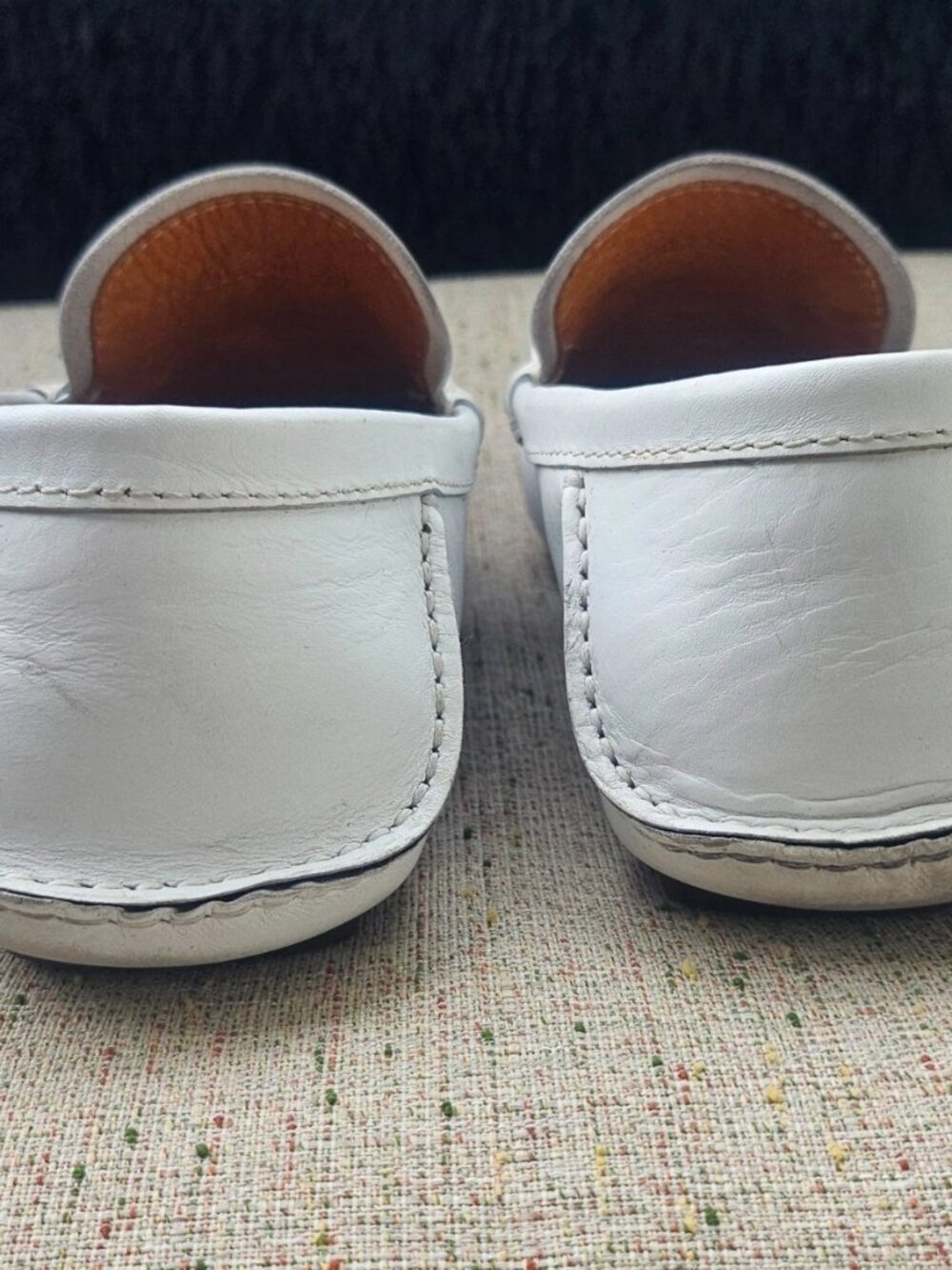 Gucci Men Loafer Shoes White Leather Slip On Driving Horsebit Size 40 Made Italy - Picture 8 of 14